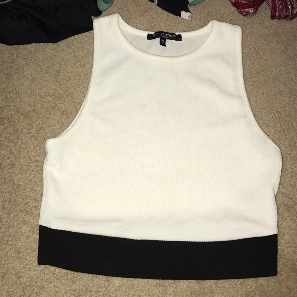white and black tank top